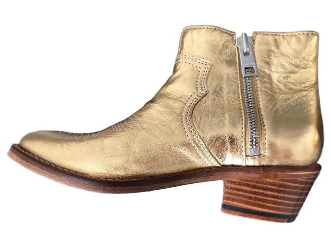 Zadig & Voltaire Lederstiefel Gold Größe 36 Golden