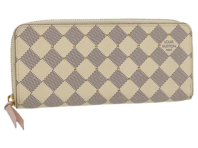 Louis Vuitton Clemence Damier Azur Wallet in White