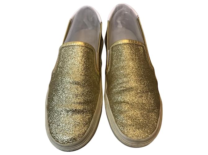 Sneakers glitterate Saint Laurent D'oro  ref.693446