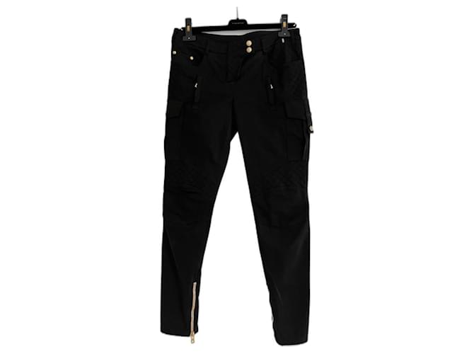 Balmain Un pantalon, leggings Coton Noir  ref.693447