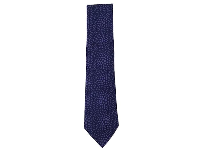 Hermès Cravate Hermes soie violet  ref.693467