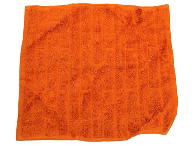 Hermès HERMES Towel cotton Orange Auth 32456  ref.693517