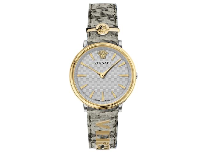 Versace V-Circle Strap Watch Metallic  ref.693833