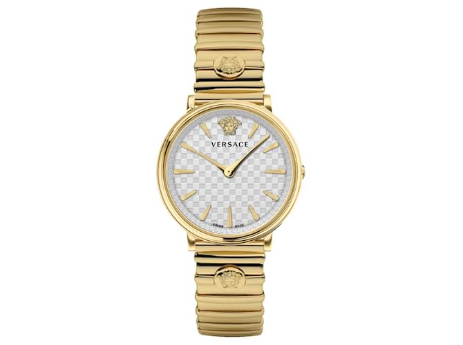 Versace V-Circle Bracelet Watch Golden Metallic  ref.693869