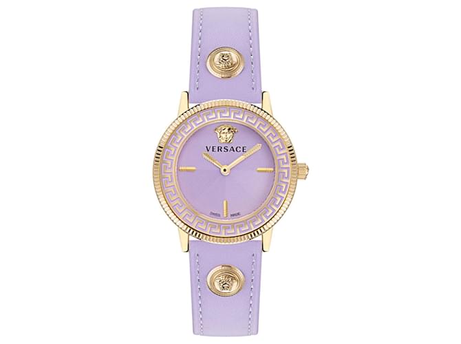Reloj de piel Versace V-Tribute Dorado Metálico  ref.693894