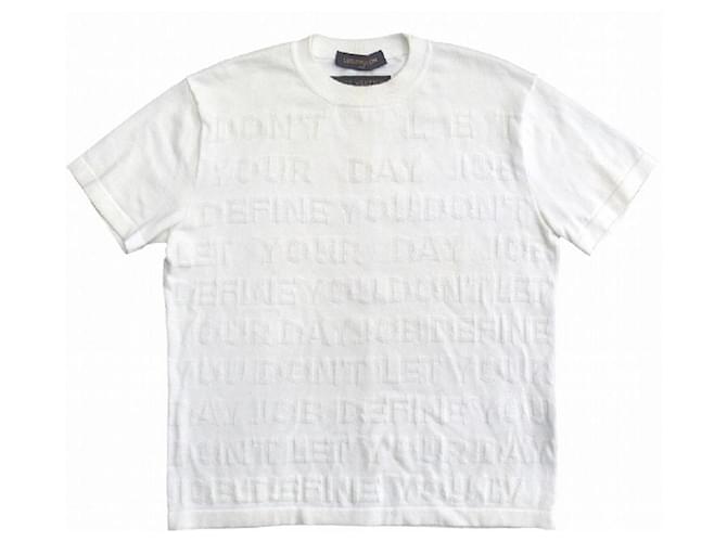 Taglio della maglietta del maglione di Louis Vuitton Bianco Seta Cotone  ref.693991