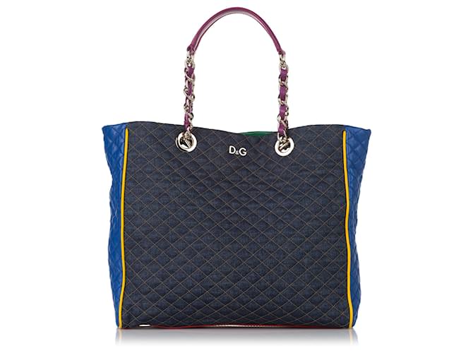 Dolce & Gabbana Dolce&Gabbana Sac cabas Lily Glam multicolore bleu Jean Tissu  ref.694071