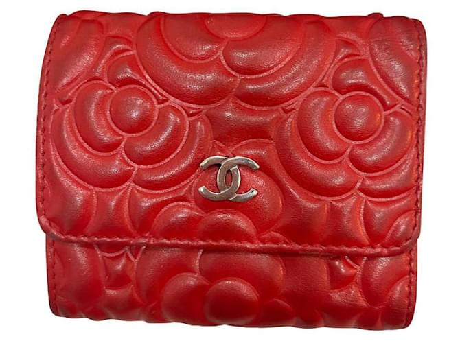 Chanel portafogli Rosso Pelle  ref.694212