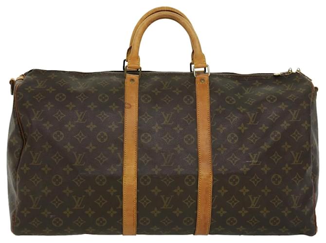 Louis Vuitton Keepall Bandouliere 55 Brown Cloth  ref.694333