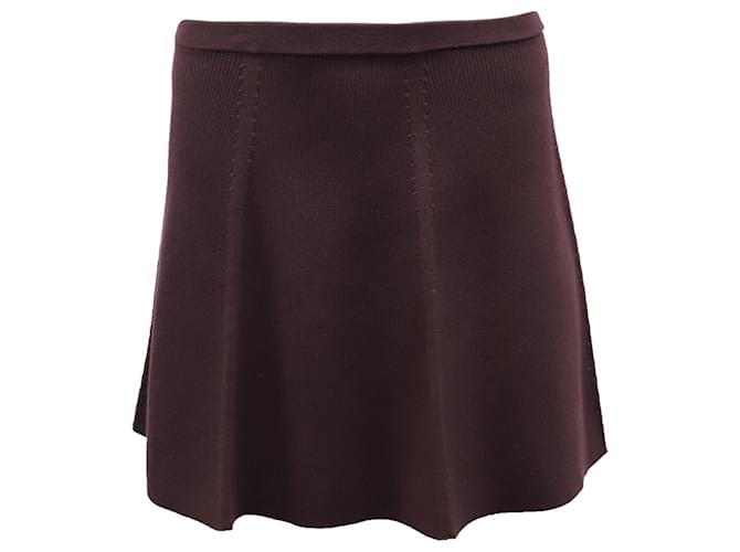 Theory High Waisted A-line Skirt in Burgundy Viscose Red Dark red Polyester  ref.694496