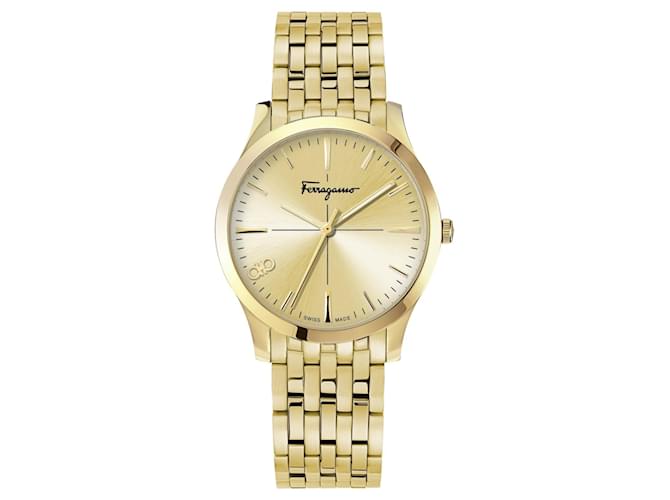 Relógio formal Salvatore Ferragamo Slim Dourado Metálico  ref.694556