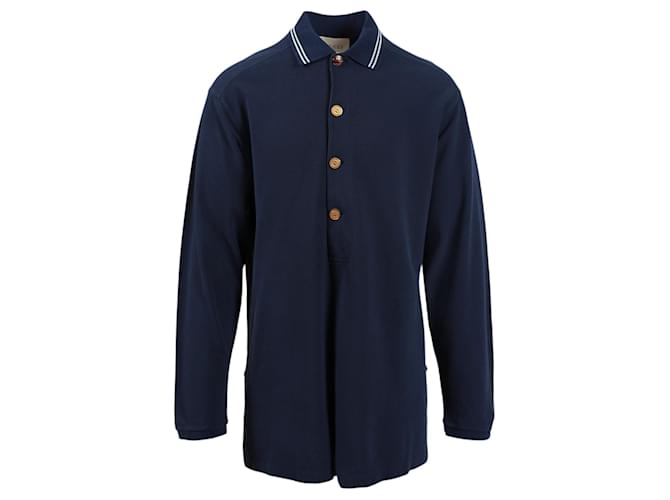 Gucci Long Sleeve Cotton Polo Blue  ref.694600
