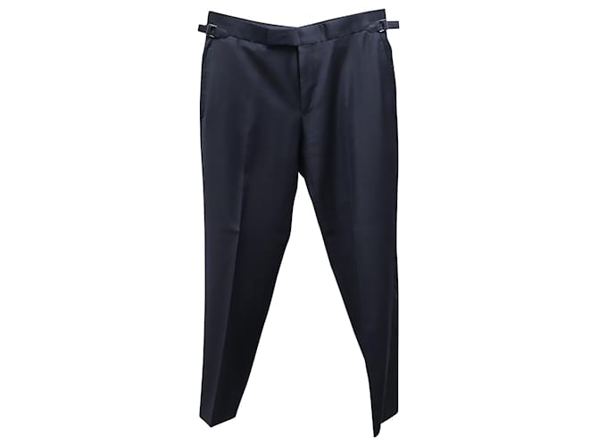 Tom Ford Regular Fit Trousers in Navy Blue Laine Wool  ref.694702