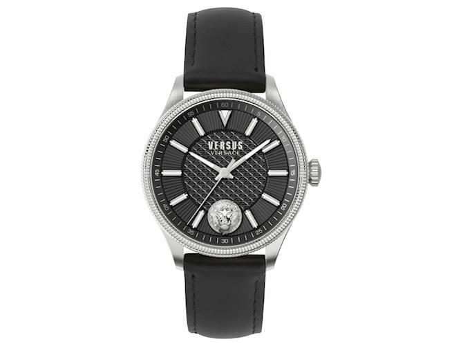 Versus Versace Colonne Leather Watch Silvery Metallic  ref.694720