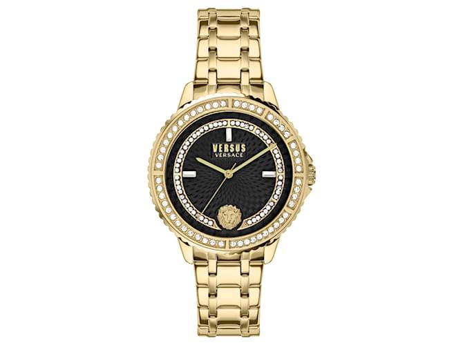 Versus Versace Montorgueil Kristall-Armbanduhr Golden Metallisch  ref.694778