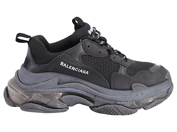 Sneakers Balenciaga Triple S in pelle nera Nero  ref.694876
