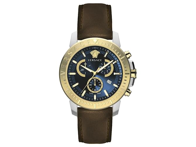 Versace nuovo orologio con cinturino crono Metallico  ref.694880