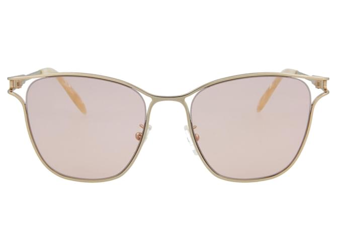 Alexander McQueen Sonnenbrille aus Metall mit quadratischem Rahmen Golden Metallisch  ref.694882