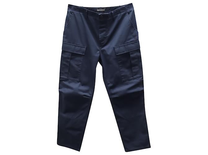 Pantalon Cargo Balenciaga en Coton Bleu Marine  ref.694930