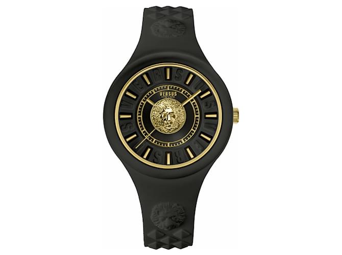 Versus Versace Fire Island Relógio com pulseira de leão Preto  ref.694953
