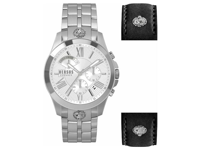 Versus Versace Chrono Lion Box Set Bracelet Watch Metallic  ref.695014