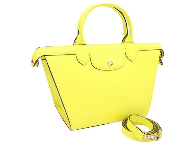 Longchamp Le Pliage Cuir Jaune  ref.695516