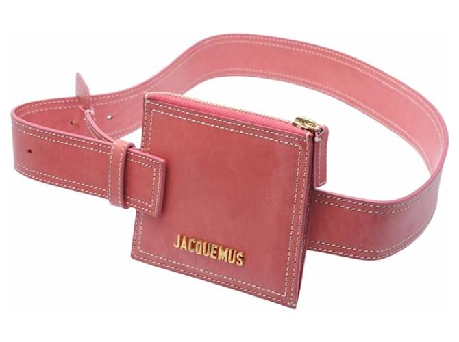 *Jackmus JACQUEMUS ladies pink s Le Murano body bag waist pouch bag La Ceinture 37690 Golden Leather  ref.695740