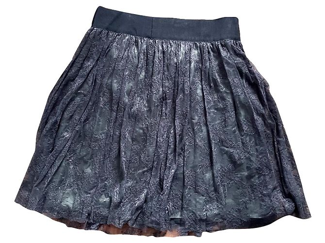 Falda corta de encaje Alberta Ferretti Azul Azul marino Azul oscuro