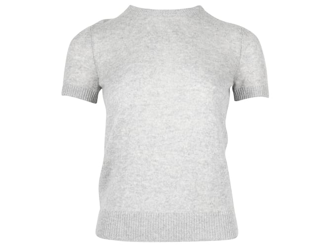Theory Short Sleeve Knit Top in Grey Cashmere Wool  ref.695895