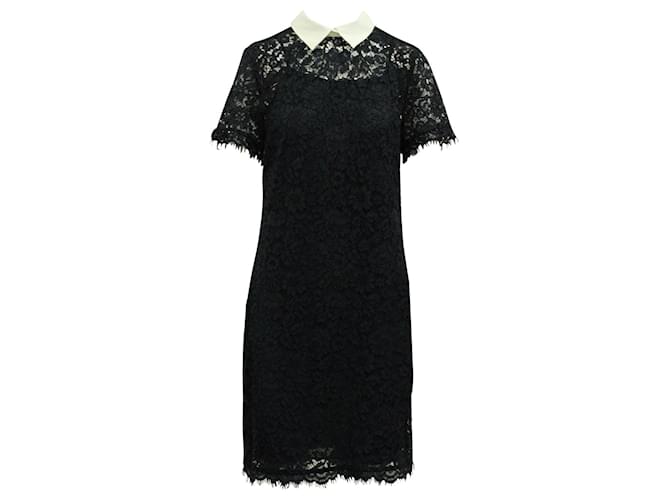 Michael Kors Lace Navy Dress with Collar  Blue Navy blue Viscose Cellulose fibre  ref.695950