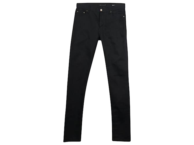 Jeans Saint Laurent Raw em jeans de algodão preto  ref.695965