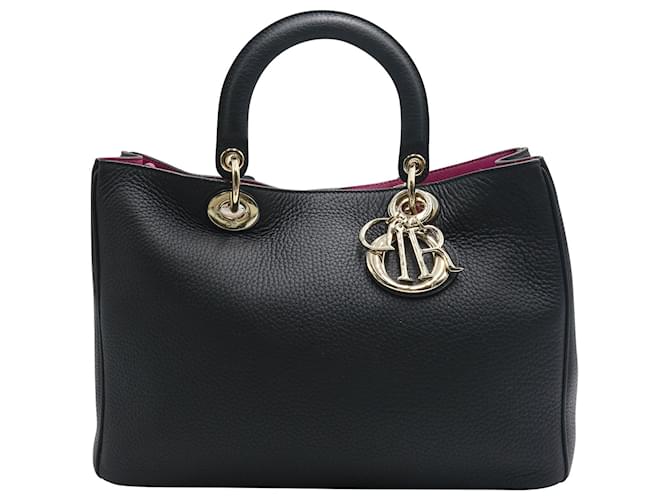 Dior Diorissimo Medium Tote Bag in Black Leather Pony-style calfskin  ref.695973