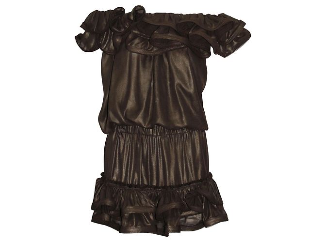 Lanvin For H&M Braunes schulterfreies Kleid