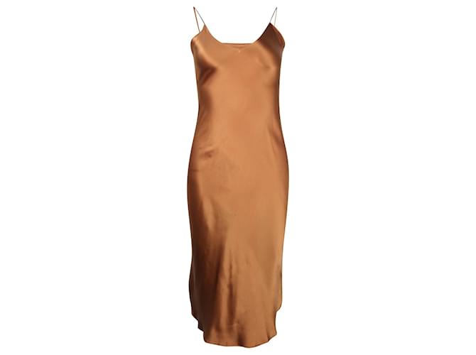 Nili Lotan Sleeveless Slip Dress in Brown Silk (Sold) - Joli Closet Nili Lotan Sleeveless Slip Dress in Brown Silk (Sold) - Joli Closet