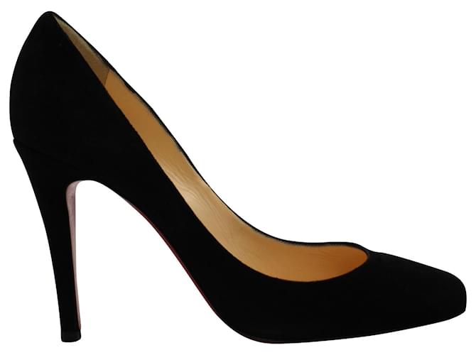Christian Louboutin Square Toe Pumps in Black Suede   ref.696048
