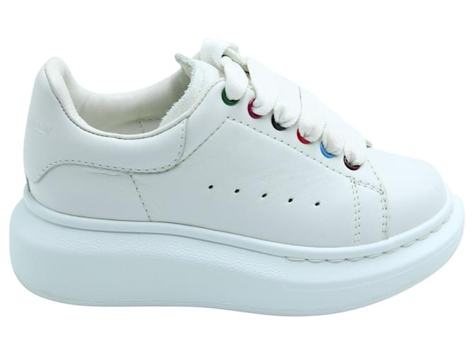 Alexander McQueen Kids Oversized Sneakers in White Leather  ref.696057