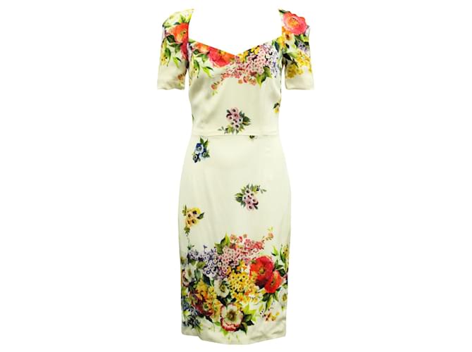 Dolce & Gabbana Vestido midi de seda floral  ref.696062