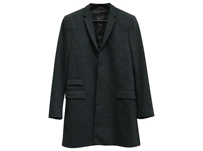 Neil Barrett Slim-Fit Felted Coat in Grey Wool Polyester  ref.696074