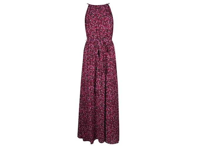 Michael Kors Grand Papillon Maxi Dress in Pink Polyester  ref.696095