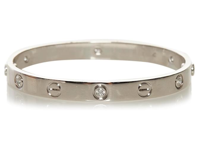 Bracelet LOVE en Argent Cartier Modèle Classique en Or Blanc et 6 Losanges Métal Diamant Argenté  ref.696225