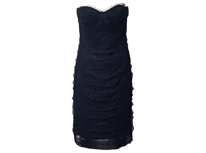 Dolce & Gabbana Ruched Tube Dress in Black Polyamide  ref.696590