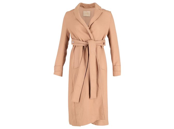 Trench coat plissè Maje Gump in poliestere beige Marrone