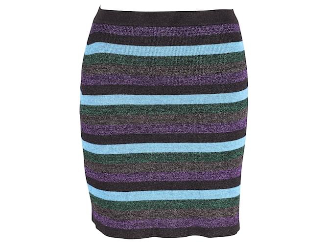 Minifalda de punto con purpurina en viscosa multicolor de Miu Miu Fibra de celulosa  ref.696615