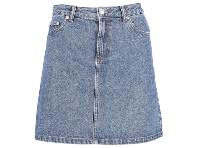 Apc A.P.C Mini Skirt in Blue Cotton Denim   ref.696661