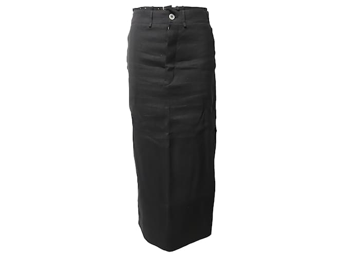 Jacquemus High Side Slit Maxi Skirt in Black Cotton Blend  ref.696719