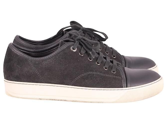 Lanvin DBB1 Sneakers with Toe Cap in Grey Calfskin Leather Pony-style calfskin  ref.696745