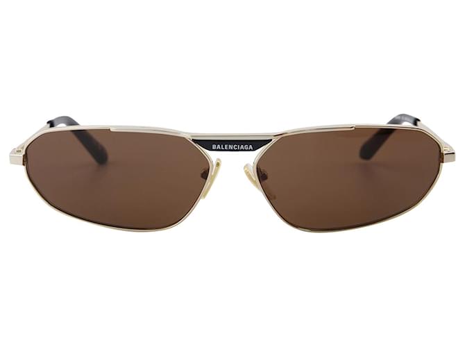 Balenciaga Sunglasses in Gold/Brown Metal Golden Metallic  ref.696753