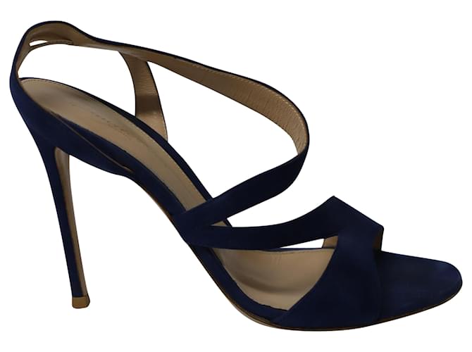 Gianvito Rossi Strappy Heels in Royal Blue Suede  ref.696758