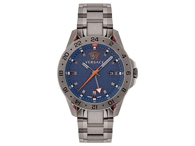 Versace Sport Tech GMT Bracelet Watch Grey  ref.696812