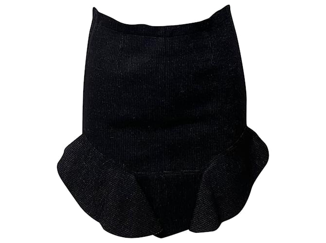 Isabel Marant Frye Ruffled Mini Skirt in Grey Virgin Wool  ref.696823